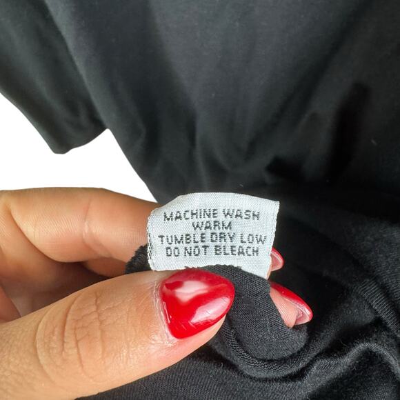 Bryn Walker Soft Organic Cotton Round Neck Long Sleeve Flowy Black Tunic - Picture 13 of 13